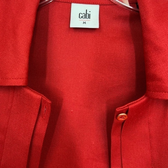 CAbi Red Valentine Linen Blend Blazer Jacket Size Medium - Picture 11 of 12